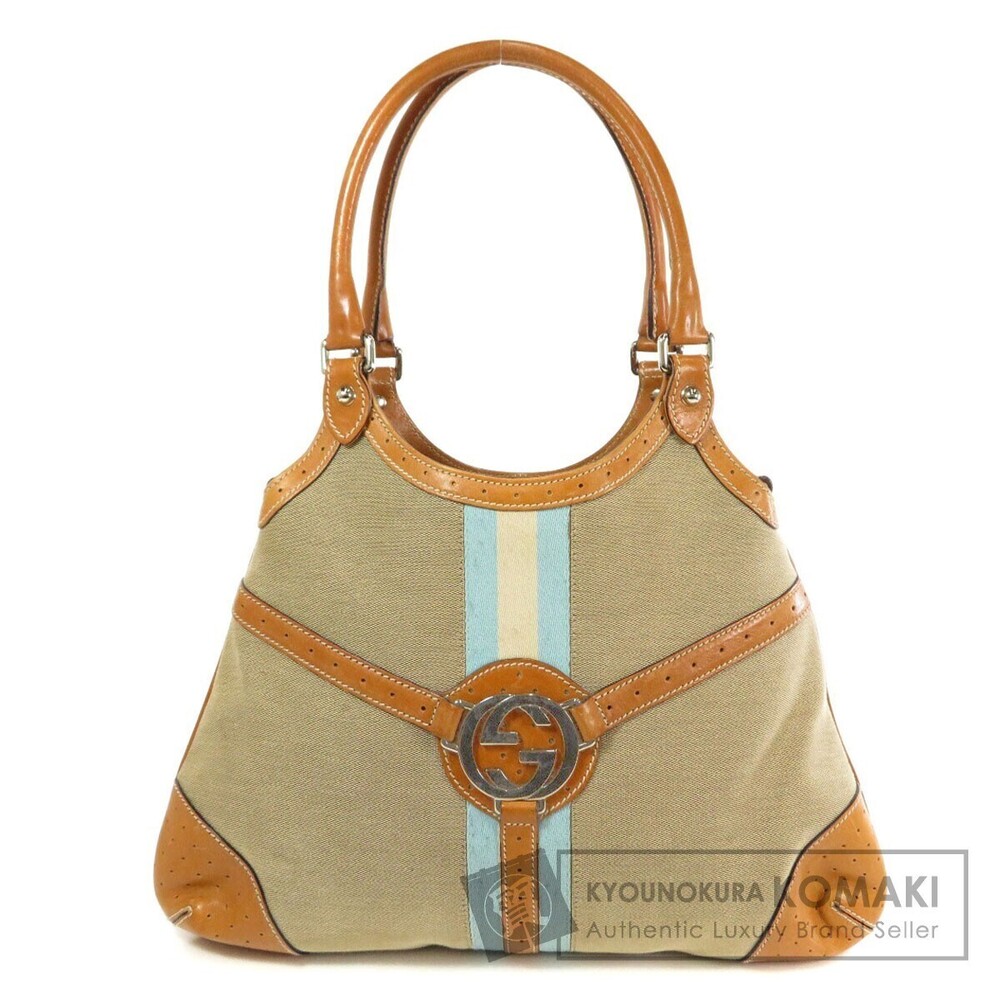 Gucci Shoulder Bag Hobo canvas trim leather constructed Reins - Picture 2 of 11
